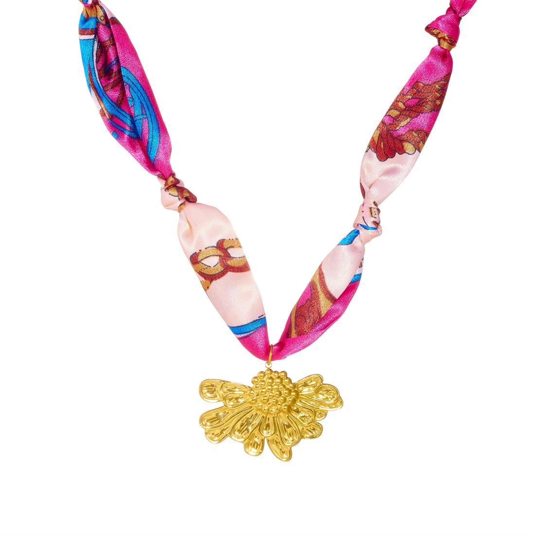 Women's Elegant Necklace with Golden Half Flower Pendant